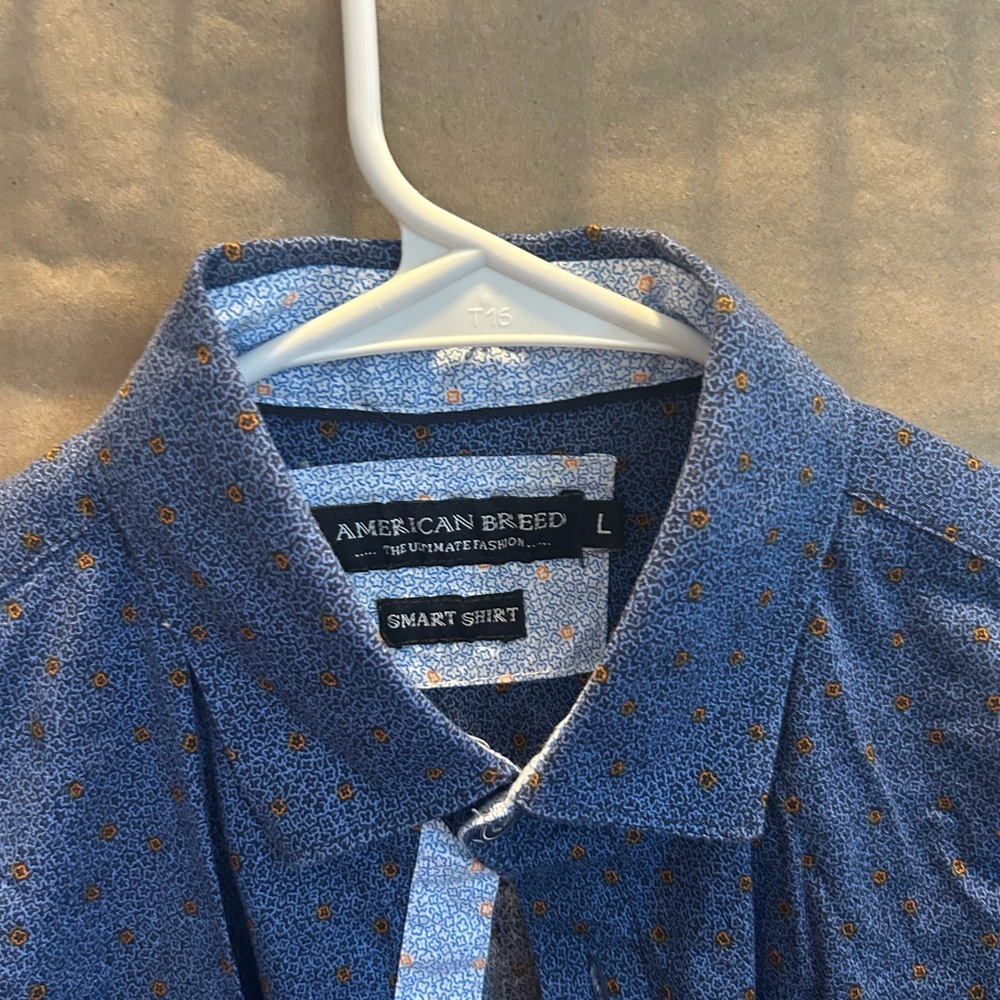 American Breed Blue Patterned Men's Shirt